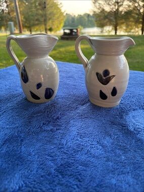 Williamsburg Pottery Set of 2 Salt Glaze Little Pitchers
